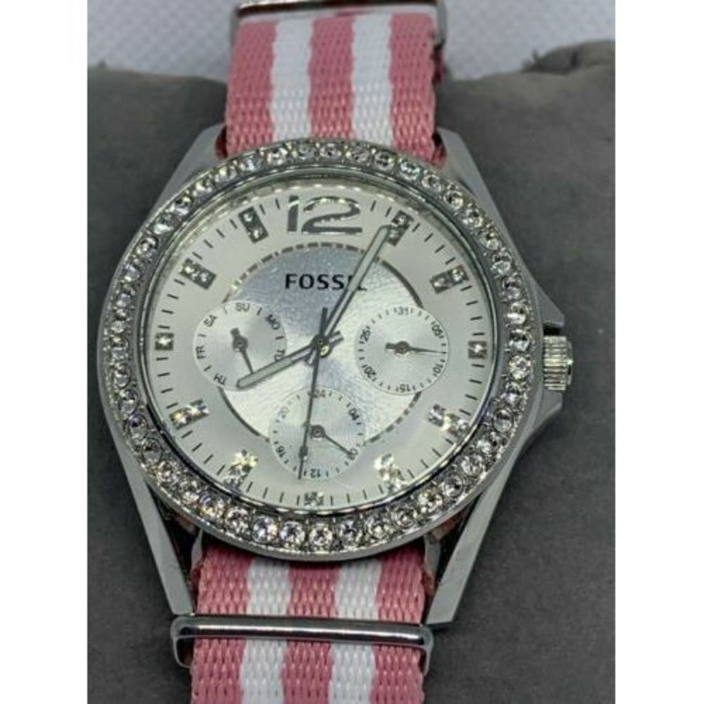 Fossil ES3202 Riley Women's Two Tone Strap Analog Silver Dial Quartz Watch Aa42